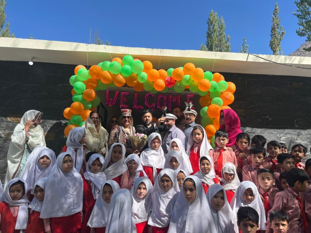 Pupils and guests at the school's inauguration, September 2025
